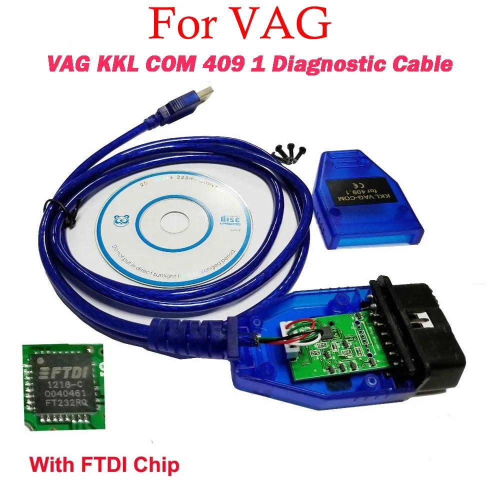 KKL VAG COM C409.1 FTDI OBD2 ڵ  vag com ̽ ̺ 409 1, ٰ ƿ ڴ Ʈ ڵ ĳ 